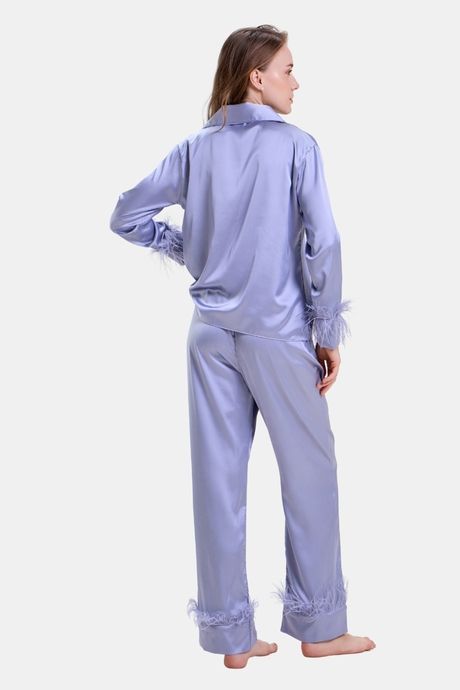 Mysthelle Silk & Satin Loungewear Set - Tiffany Blue — image 2